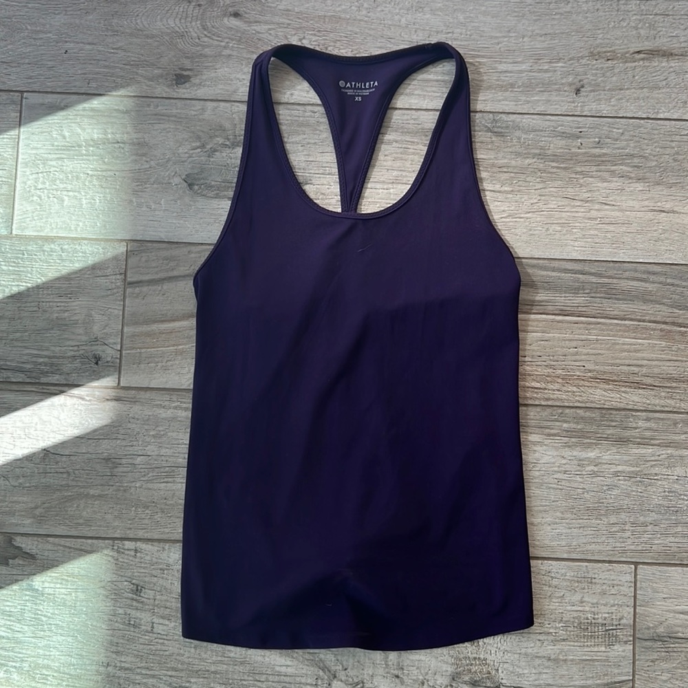 Athleta Dark Purple Knot Back Tank Top